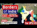 Borders Of India Through Maps Border Disputes Of India UPSC Mains GS1 Boundaries Of India