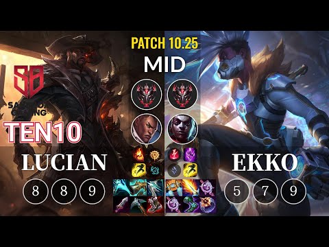 SB Ten10 Lucian vs Ekko Mid - KR Patch 10.25
