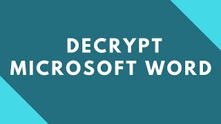 How to open a password protected word document ?
