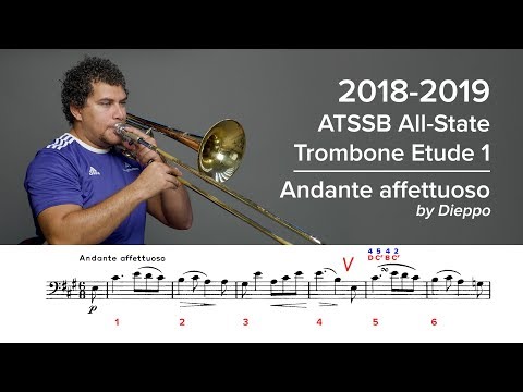2018-2019 ATSSB All-State Trombone Etude 1 - Voxman Pg. 43, Andante affettuoso
