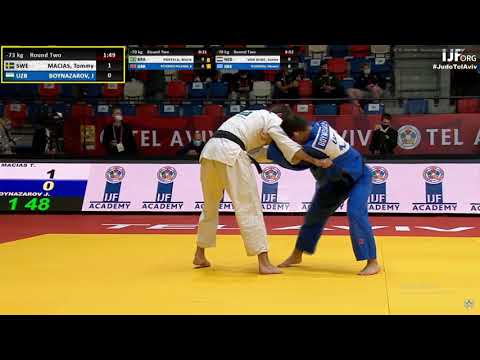 SWE Tommy macias vs UZB Boynazarov -73kg TEL AVIV grand slam 2021