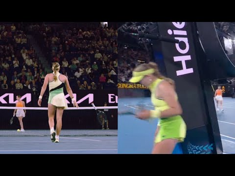 Angry Mirra Andreeva throw racket & denied Handshake with Elina Svitolina after losing at AO Open