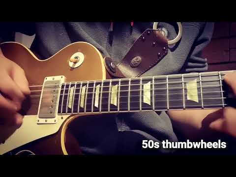 Gibson AGED soft brass 50 thumbwheels + posts for vintage ABR-1 bridge Les Paul Royal Mount 2025 - Nickel image 9