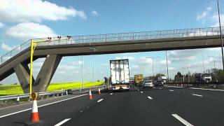 preview picture of video 'Driving On The M62 Motorway From J8 Burtonwood To The M6 Interchange, Cheshire, England'