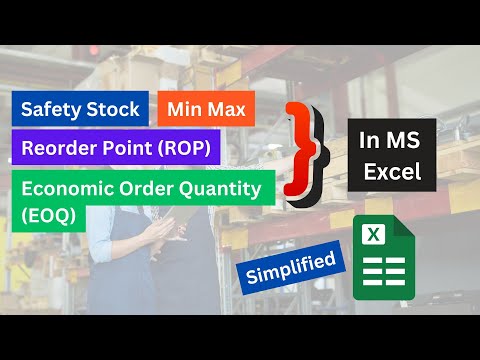 Safety Stock | Reorder Point ROP | Economic Order Quantity EOQ | Min Max Levels calculation in Excel