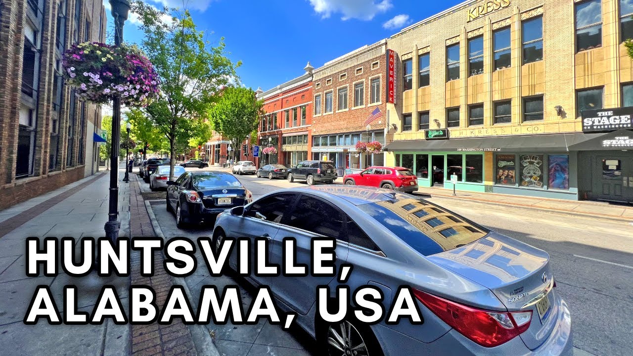 Immersive street-level walking tour through Huntsville Downtown, United States, showcasing authentic urban landscapes, local architecture, and the vibrant atmosphere of the city's neighborhoods
