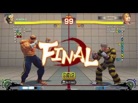 AOI (Sagat) vs MINTIA OJISAN (Cody) AE2012 Endless Match *720p HD*