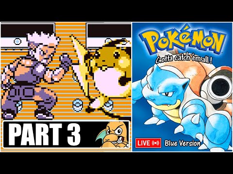 Pokemon Blue Walkthrough Part 3 NUZLOCKE - VS Gym Leader Lt. Surge