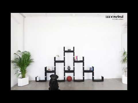 U-CUBE - assemble a freestanding shelving with 16 modules