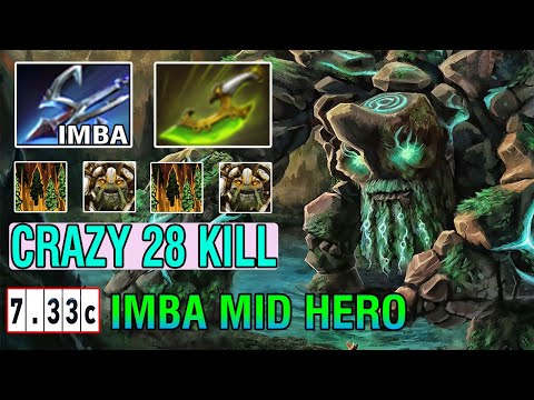 Crazy 28Kills [Tiny] Mid vs Invoker Insane Damage Combo With Hot Meta Item Harpoon 7.33C Dota2