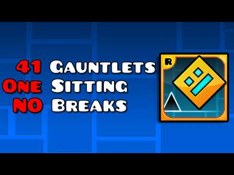 Can I BEAT ALL Geometry Dash Gauntlets in ONE Sitting?