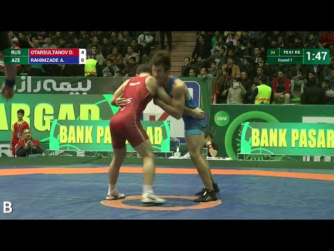 Round 1 FS - 61 kg: A. RAHIMZADE (AZE) df. D. OTARSULTANOV (RUS), 6-6