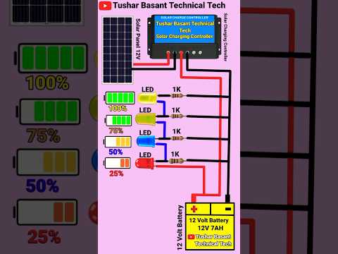 12 Volt Battery Level indicator Solar Panel Charging Connection #shorts