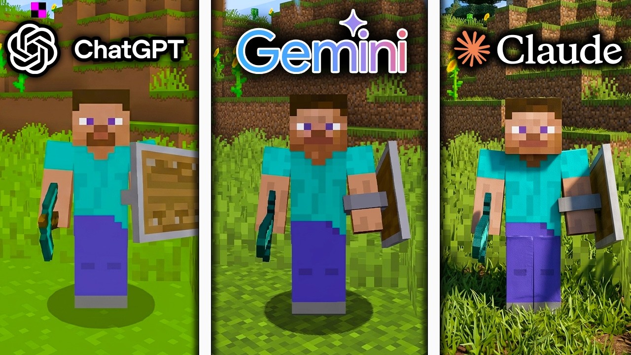 ChatGPT vs Gemini vs Claude Make Minecraft From Scratch