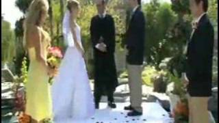 Bride falls in pool
