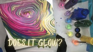 Glow-in-the-Dark Ring Pour~Fluid Art Fun! Does it work?
