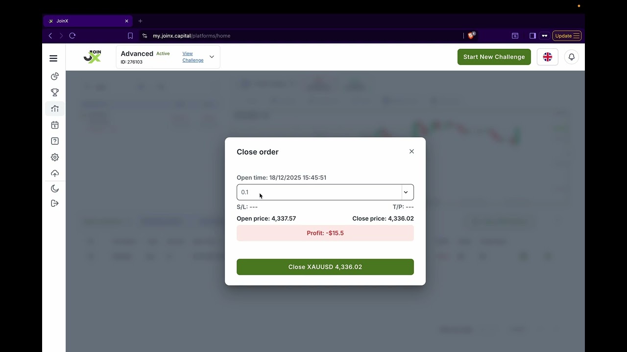 JoinX Capital Platform: Opening and Closing Postions