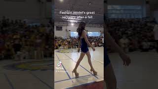 Ramp models worst nightmare when they trip or fall but the good thing is, she recovered, nailed it