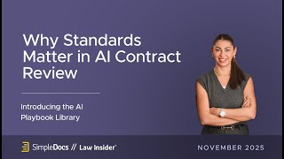 Why Standards Matter in AI Contract Review: Introducing the AI Playbook Library