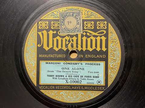 One Alone - Teddy Brown And His Cafe De Paris Band - Vocalion X 10002