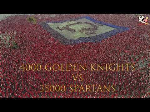4000 GOLDEN KNIGHTS VS 35000 SPARTANS | ULTIMATE EPIC BATTLE SIMULATOR