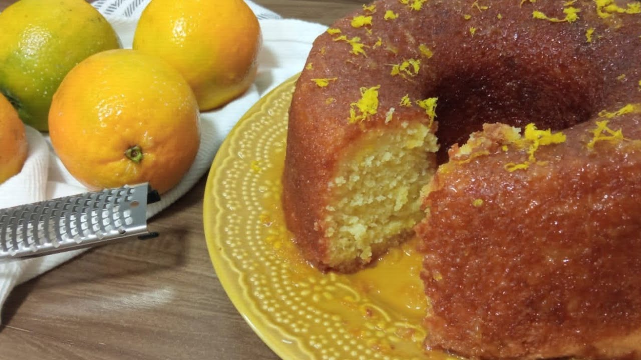 BOLO DE LARANJA SEM OVO E SEM LEITE - BOLO VEGANO | ORANGE CAKE WITHOUT EGG AND WITHOUT MILK - VEGAN