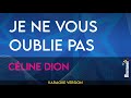 Je Ne Vous Oublie Pas Céline Dion KARAOKE