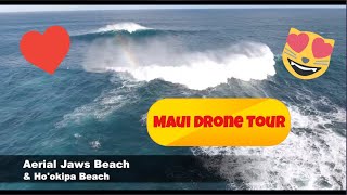 Maui Drone Tour • Jaws Maui Hawaii 4k • Peahi Drone Video •Ho’okipa Kiteboarding