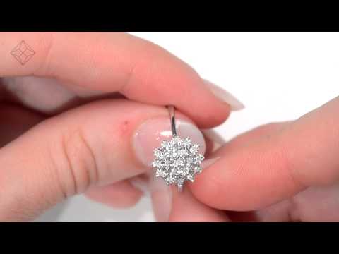 Diamond 0.10ct 9K White Gold Cluster Ring - E5887