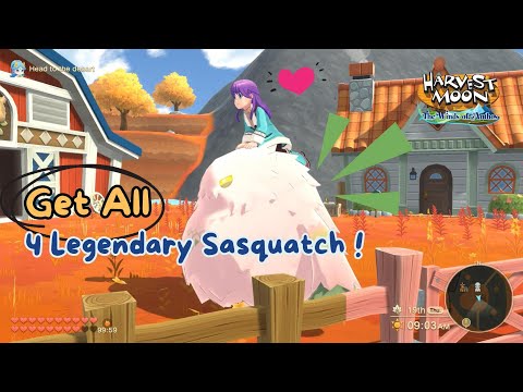 All 4 Secret Locations Of Legendary Sasquatch Harvest Moon The Wind of Anthos DLC