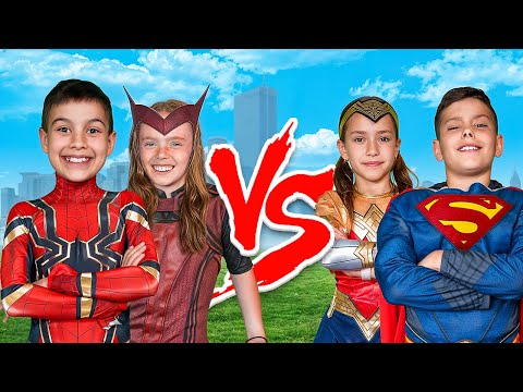 SuperHero Challenge!  Superman, Spider-Man, and Hulk VS Sneaky Villain! | Fun Squad