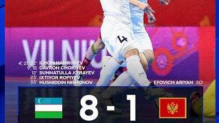 🇺🇿 Oʻzbekiston vs Chernogoriya 🇲🇪 8-1 futzal / Montenegro vs Uzbekistan