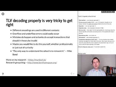 Making sense of EMV card data – decoding the TLV format  - Dr Steven J. Murdoch