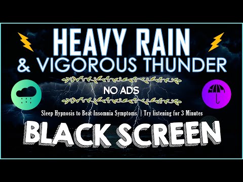 Heavy Rain and Vigorous Thunder～Sleep Hypnosis to Beat Insomnia Symptoms｜Try listening for 3 Minutes