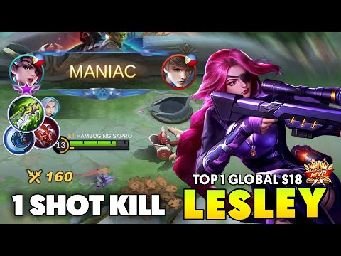 MANIAC !! LESLEY BEST BUILD 2021 ~ LESLEY TOP GLOBAL ~ LESLEY MOBILE LEGENDS
