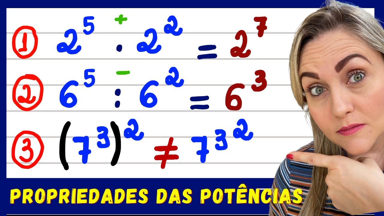 APRENDA AS PROPRIEDADES DA POTENCIAÇÃO !! EXPLICAÇÃO DO CONTEÚDO! .📚🚀