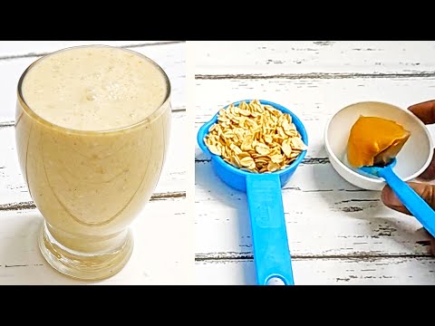 Peanut Butter Banana Smoothie for Weight Loss or Muscle Gain | Banana Oatmeal Peanut Butter Smoothie