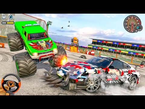 Monster Trucks Shooting Demolition Derby Ramps Stunts Crashing 3D Simulator - Android Gameplay.