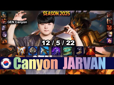 GEN Canyon JARVAN IV vs ZED Jungle - Patch 25.18 KR Ranked | lolrec