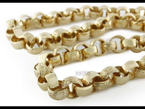 9k 14k 18k Hallmarked Solid Ornate Belcher Chain - Hatton Jewellers London
