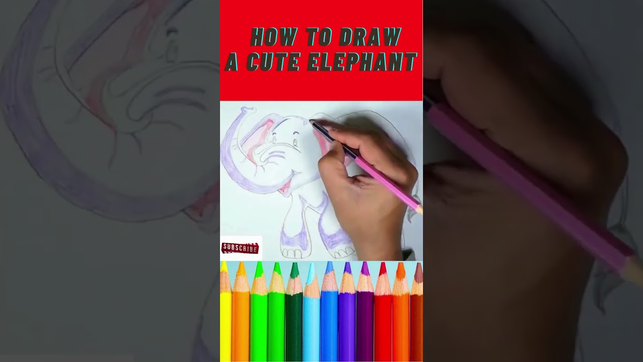 Cute Elephant Drawing #shorts #ytshorts #youtubeshorts #elephantdrawing