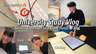 Engineering STUDY VLOG 🧑🏻💻| 3AM Studies, Burning Resistors, and Fitness~