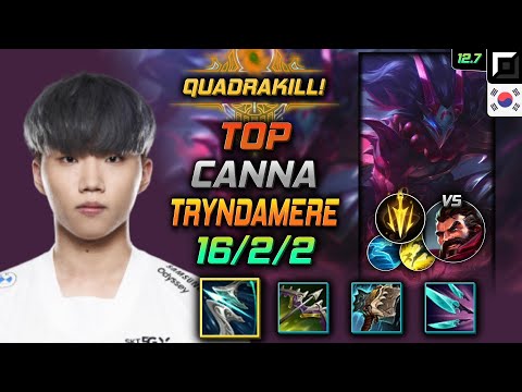 Canna Tryndamere Top vs Graves - 칸나 탑 트린다미어 돌풍 치속 - LOL KR 12.7
