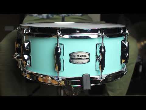 Yamaha Recording Custom 5.5x14" Surf Green Snare Drum (video demo) image 12