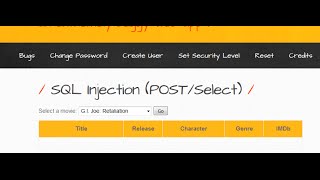 SQL Injection (POST/Select)