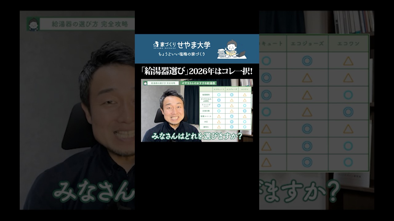 失敗しない【給湯器の選び方】エコキュート・エコジョーズ・エコワンどれ選ぶ？【注文住宅】 #Shorts