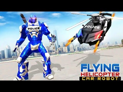 Flying Police Helicopter Car Transform Robot Games #HBRIslamicMedia