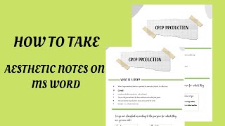 DIGITAL NOTE TAKING USING MS WORD | How to take aesthetic notes using Microsoft word
