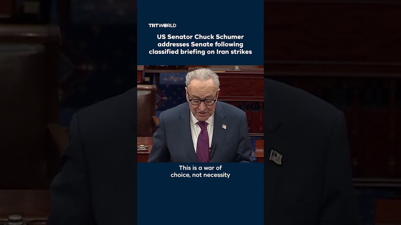 Video | US Senator Chuck Schumer addresses Senate following classified briefing on Iran strikes