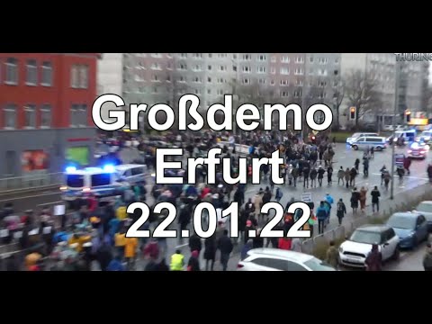 Erfurt 22.01.22 - Polizei völlig überfordert mit tausenden Demonstranten
